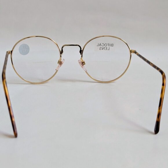 (NWT) Vintage 90's Round Metal Bi-Focal Reading Glasses (Gold/Tortuga) - Picture 4 of 5